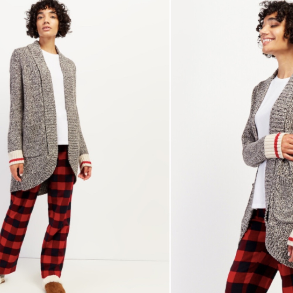 Roots Cotton Cabin Open Cardigan Size Small